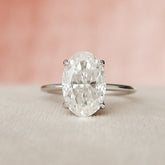 3.5 CT Oval Cut Solitaire Hidden Halo Moissanite Engagement Ring 5
